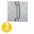 Global Door Controls 4.5 in. x 4.5 in. Polished Chrome Steel Spring Hinge (Set of 3) CPS4545-US26-3